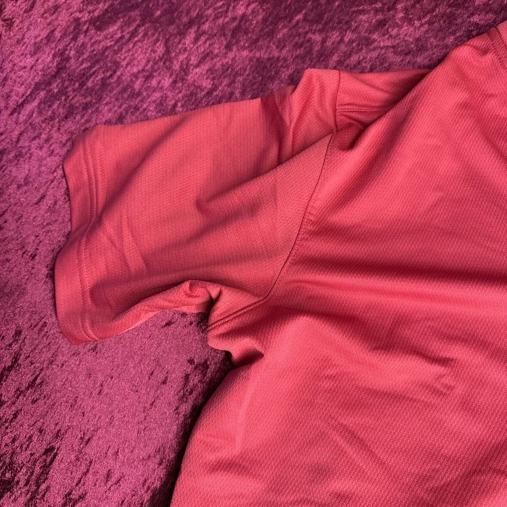Nike Golf Dri-Fit Men's Red Short Sleeve Polo Golf Shirt‎ XL 3D Logo